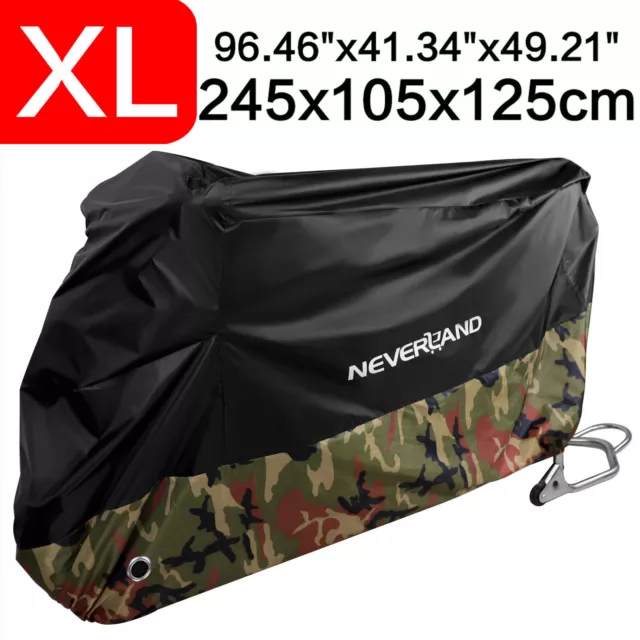 XL Camo Waterproof Motorcycle Motorbike Cover Outdoor Rain Dust Sun Protector