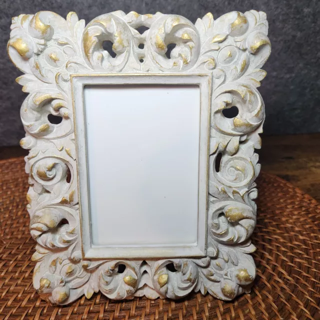 Distressed Photo Frame, Vintage White Washed French Style Picture Frame