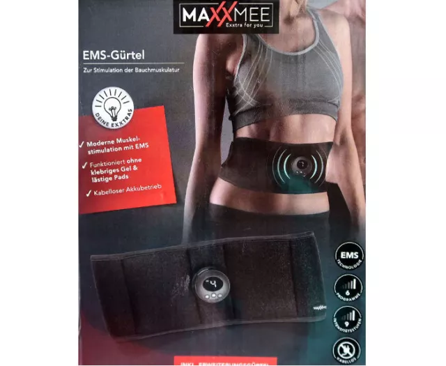 Bauchmuskelgürtel EMS Massagegürtel MAXXMEE Stimulator Training Fitness *