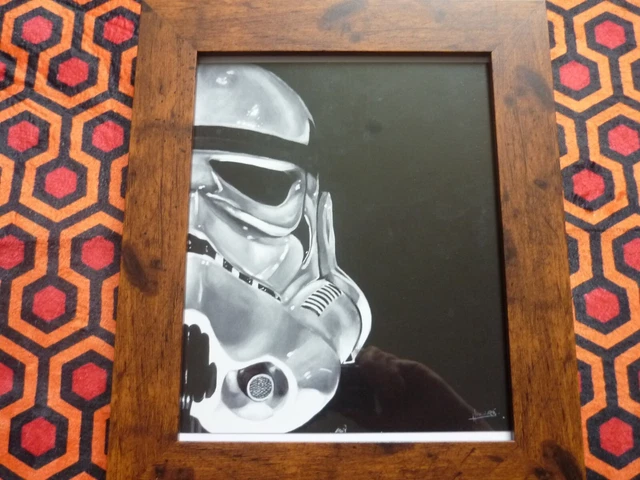 Framed 10x8 poster NERD BLOCK STORMTROOPER STAR WARS BLACK WHITE VERSION PRINT