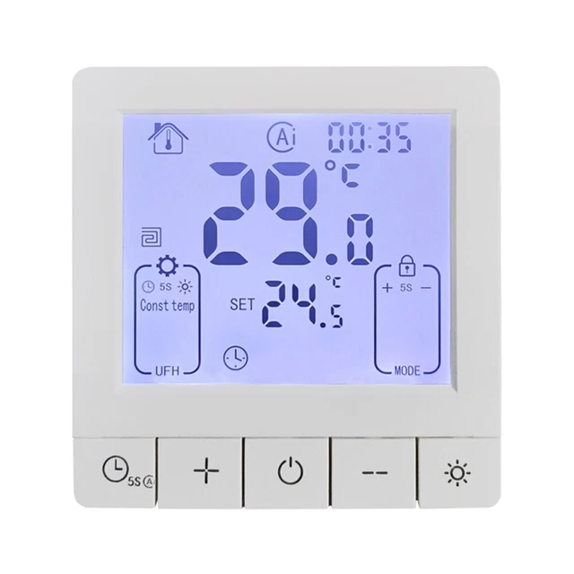 Thermostat WiFi économe en énergie avec horaire hebdomadaire programmable et m