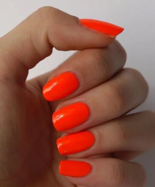 Smalto Unghia Polish Effetto Gel Arancio Fluo' Neon NailArt Luminoso Rinforzante 2