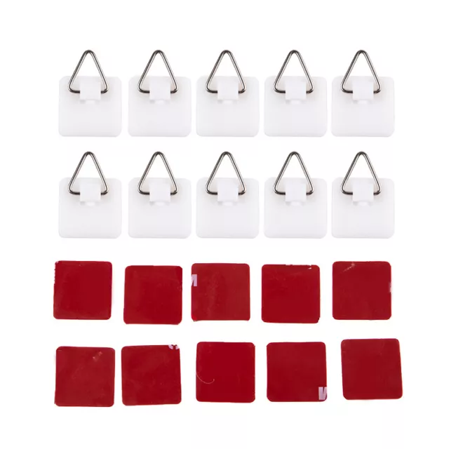 10Pcs Invisible Adhesive Plate Hanger Pictures Wall Vertical Holder Art De^ob