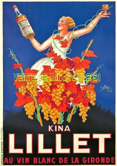 Kina Lillet. 1937 Roby - affiche plastifiée