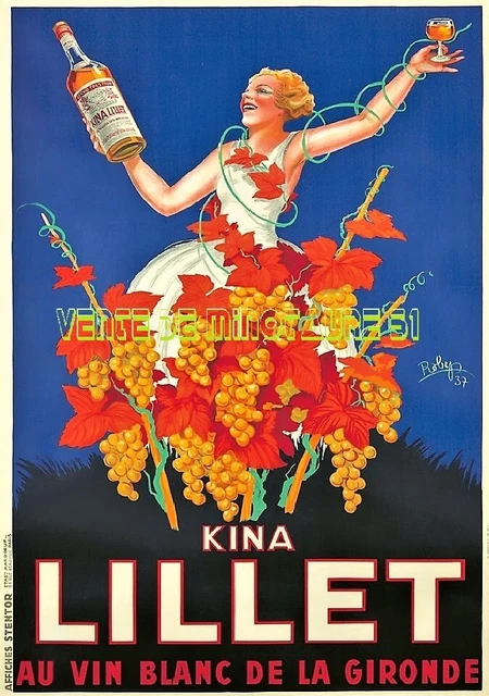 Kina Lillet. 1937 Roby - affiche plastifiée