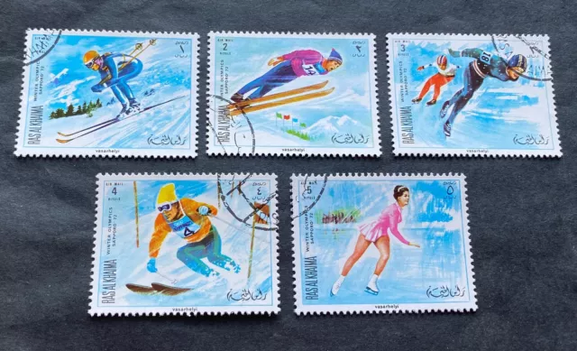 Ras al Khaima UAE 1972 Olympic Games - 5 cancelled stamps