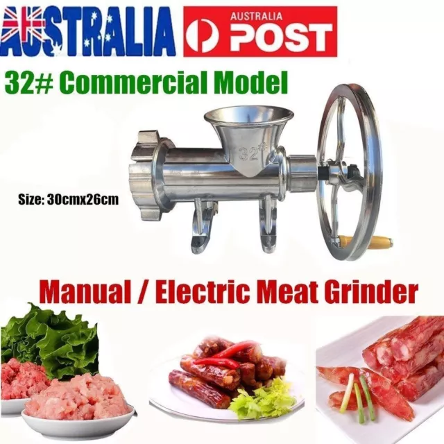 Commercial Meat Mincer Grinder Electric/Manual Heavy Duty Kitchen Sausage Maker