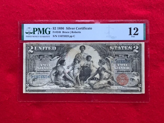 FR-248 1896 Series $2 Silver Certificate "Educational Note" *PMG 12 Fine*