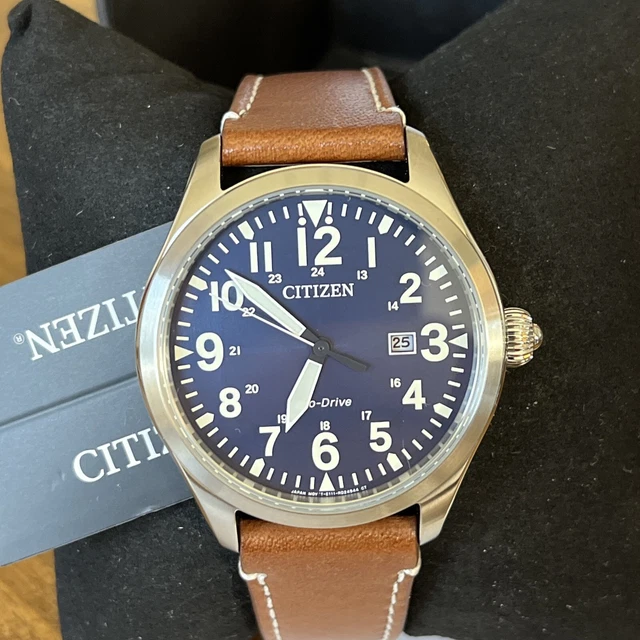 Citizen Eco-Drive AW1780-17L: Orologio Uomo Solare, Quadrante Blu E Pelle, Eleganza Senza Batteria