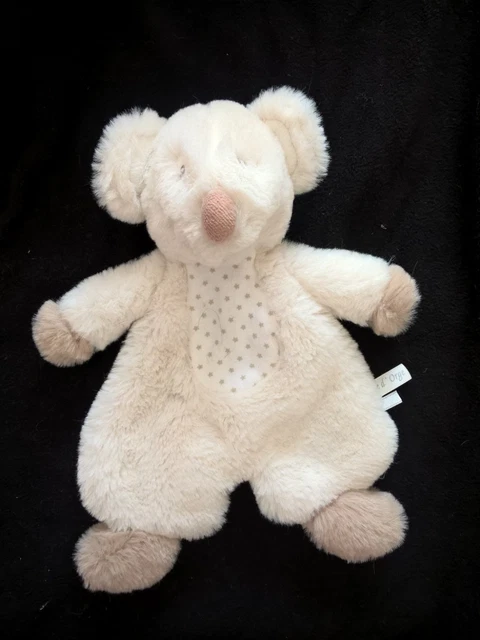 Doudou Sucre D'orge Souris Koala Plat Beige Blanc Marron Fourrure Etoile Neuf
