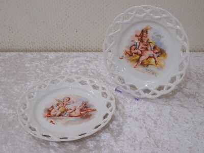 UM Style Ancien Art Nouveau Design Porcelaine Plat à Gâteau C.Tielsch Altwasser Um 