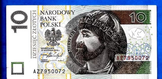 Poland P183b 10 Zlotych KING Mieszko I  1st  Issue 15.09.2016 XF