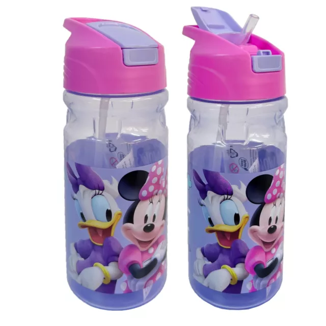 Disney Minnie Mouse Borraccia in Plastica 550ml con Cannuccia Bambini Scuola