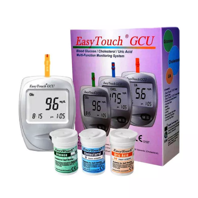 Easy Touch Blood GCU Easytouch sangre glucosa colesterol prueba de ácido úrico 3 en 1