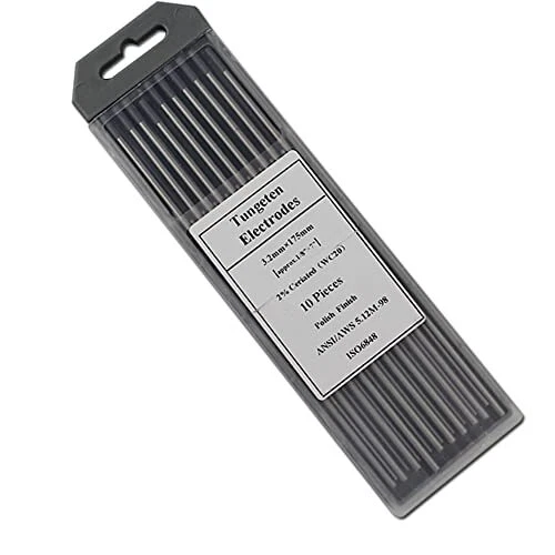 TIG Welding Tungsten Electrodes 2% Ceriated 1/8" x 7" 10-Pack Gray WC20
