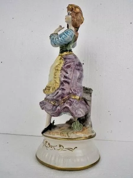 Capo Di Monte Marked Porcelain Dancing Maiden 14.5 Inches Figurine Made Italy 2