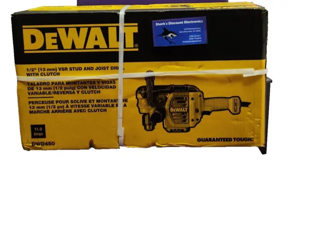 DEWALT DWD450 1/2 inch VSR Stud & Joist Drill with Clutch NEW - FREE SHIPPING