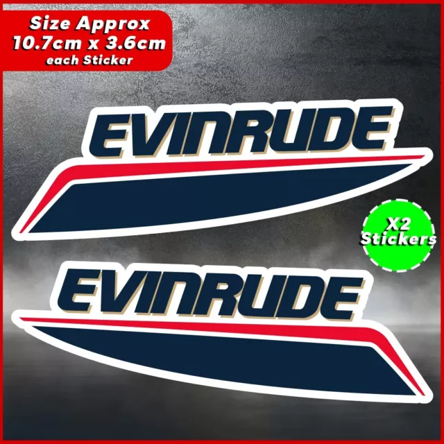 X2 EVINRUDE Outboard Boat Motor Stickers Suit Laptop Car Ute Van Mancave toolbox