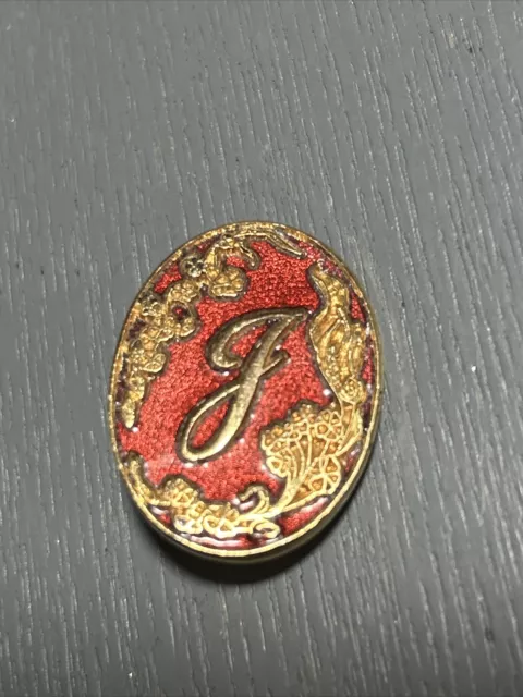 Vintage Hand Enamelled initial  Brooch In  Nice Condition