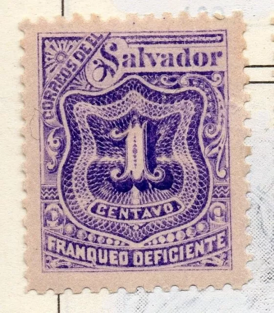 El Salvador 1898 Postage due  Issue Fine Mint Hinged 1c. 141219