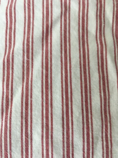 Pottery Barn Classic Ticking Stripe Twin Fitted Sheet, 100% Cotton, Red EUC Pottery Barn Classic Ticking Stripe Twin Fitted Sheet, 100% Cotton, Red EUC