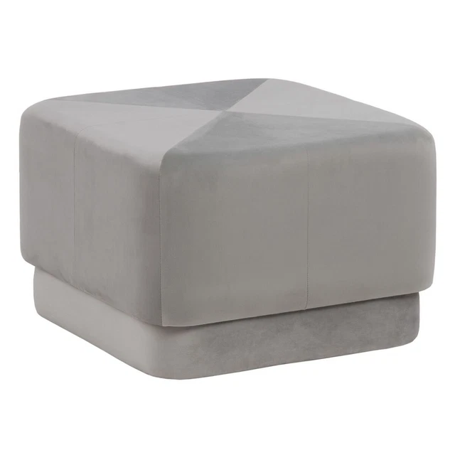 Puff Tessuti Sintetici Grigio Legno 60x60x40 cm