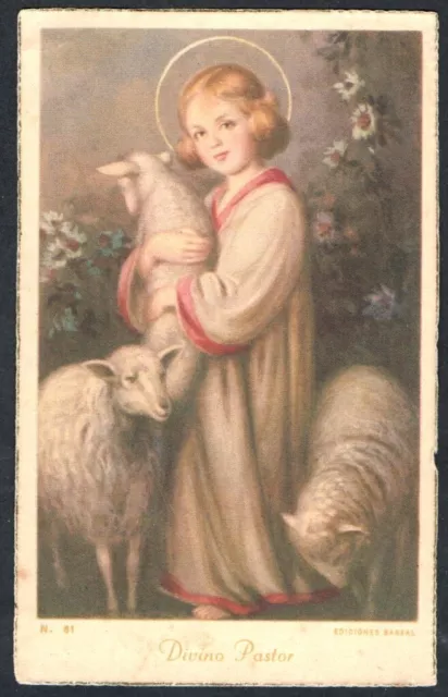 Santino antico de Jesus Bambino estampa image pieuse holy card