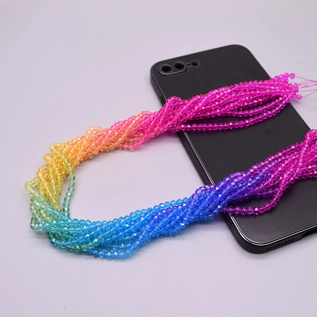 2mm Mixed-Color Crystal Rondelle Faceted Glass Beads Seed Loose Spacer Beads