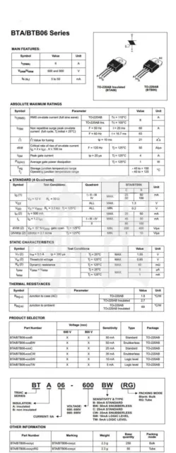 10PCS BTA06-800B BTA06 6A 800V TO-220 Triac FAST SHIP 3