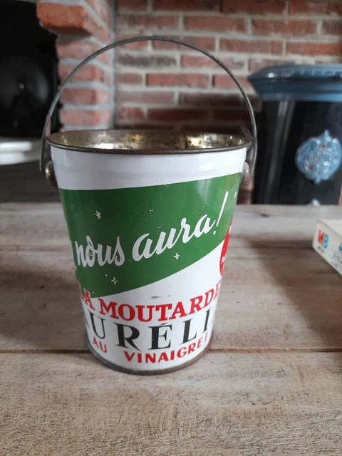 Ancien Seau Publicitaire " Moutarde Aurelia " 1950/60's