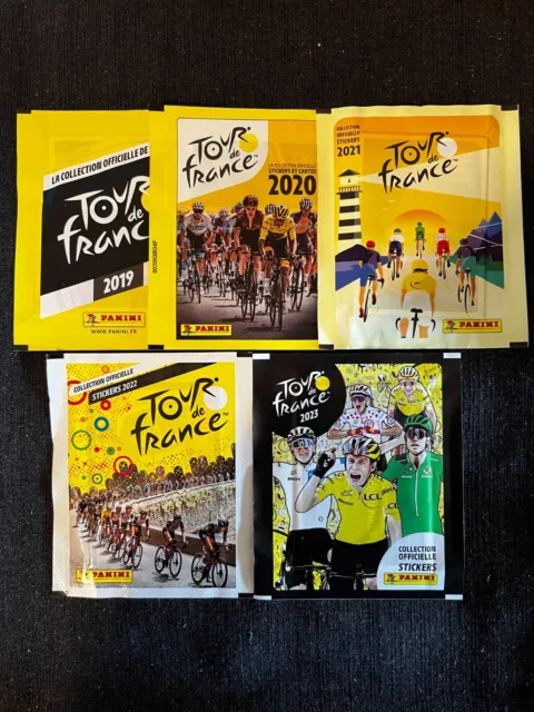 Lot 5 Pochettes Packets Bustina Panini Tour De France 2019-2020-2021-2022-2023
