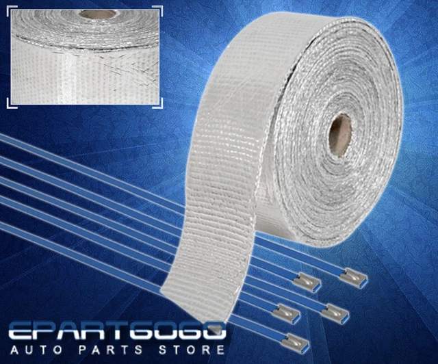 360"/30Ft Thermo Heat Wrap Sheild Cover Header Muffler Intake Manifold Silver
