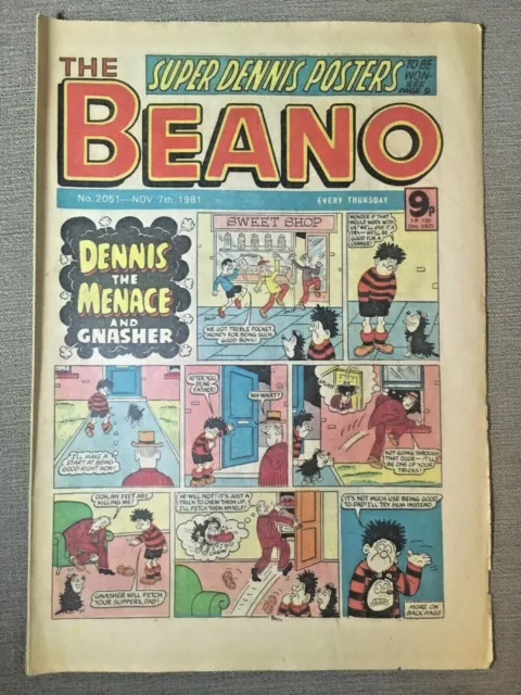 The Beano - Nov 7th 1981 - #2051 - Great 40th Birthday Present - FREE POSTAGE