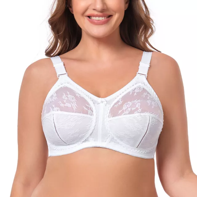 Ladies Firm Control Soft satin cup bra unpadded non wired full cup size  34b-48E 