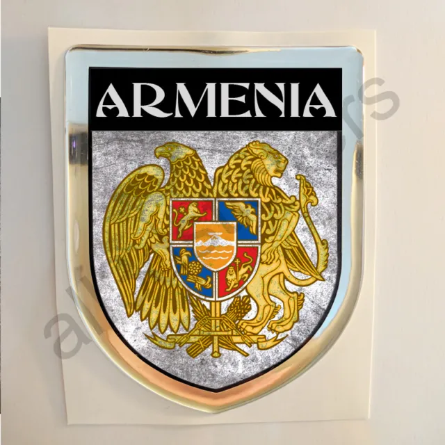 Armenia Adesivi Scudetto 3D Emblema Stemma Sporco Resinato Adesivo Resinati