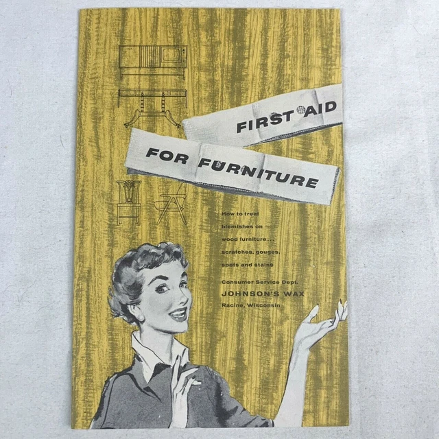 JOHNSON’S WAX BOOKLET 1950s First Aid For Furniture Vintage Promotional