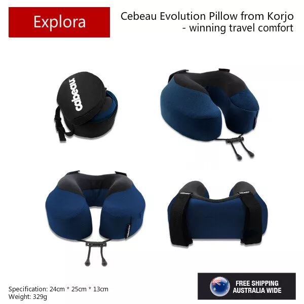 Cabeau Evolution ® Pillow - Memory Foam, 360° Head & Neck comfort RRP65.99-Blue