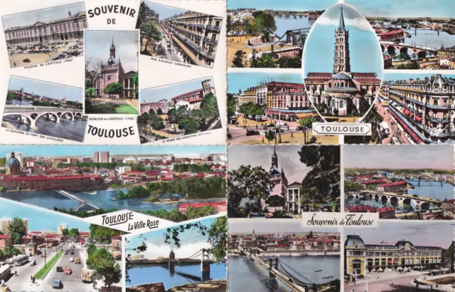 Lot de 4 cartes postales anciennes old postcard TOULOUSE HTE-GARONNE multivues 1