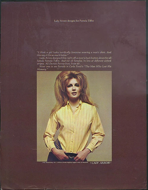 Lady Arrow designs for Pamela Tiffin Arrow Shirt ad 1967
