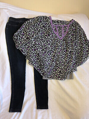 Abercrombie Girls Size Large / 12 Jeans Leopard Print Top Outfit