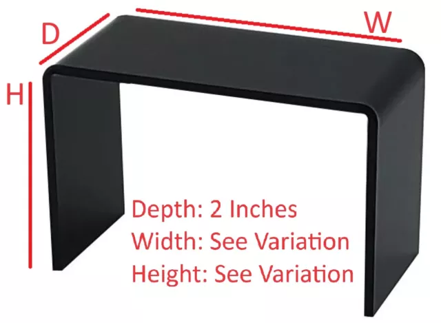 T'z Tagz Any 2-Inch-Deep Black Acrylic Riser Display Stands New 2 Pack Variation