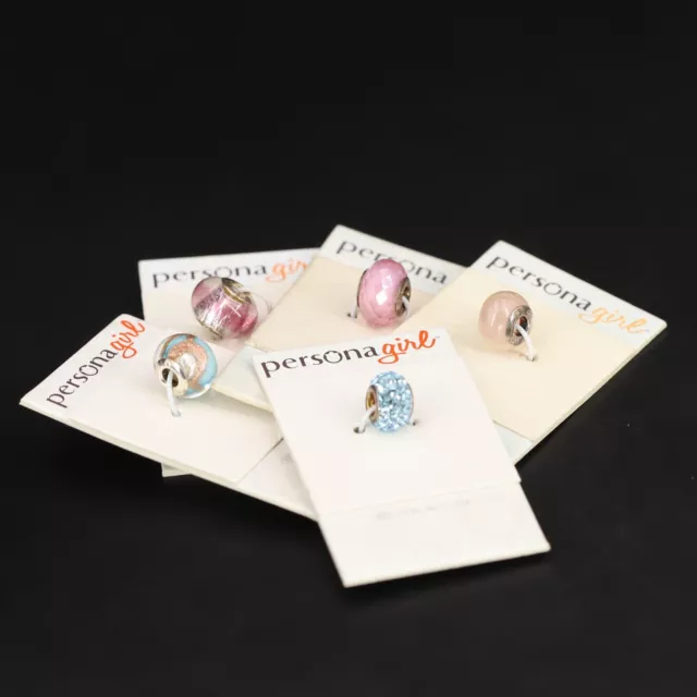 Sterling Silver - Lot of 5 PERSONA Assorted Bracelet Charm Beads - 12g