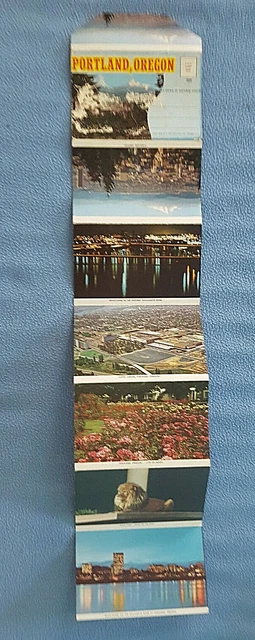 1958 PORTLAND OREGON 14 views POSTCARD BOOK SOUVENIR PHOTO FOLDOUT UnPosted