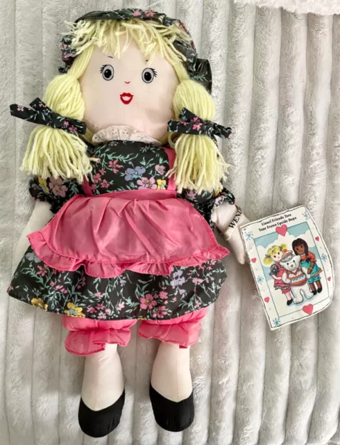 Vtg. 1990 Wendy Soft Rag Doll Plush from Commonwealth Toys. W Tag. 17.5”