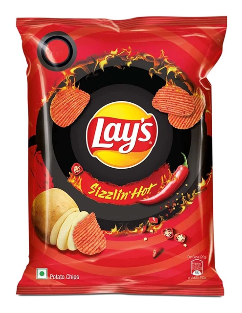 X LAYS Sizzling Hot Lays Chips Exotic Snacks Each 50 G