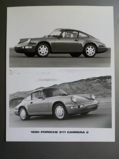 1990 Porsche 911 Carrera 2 Coupe B&W Press Photo PCNA Issued RARE!! Awesome L@@K