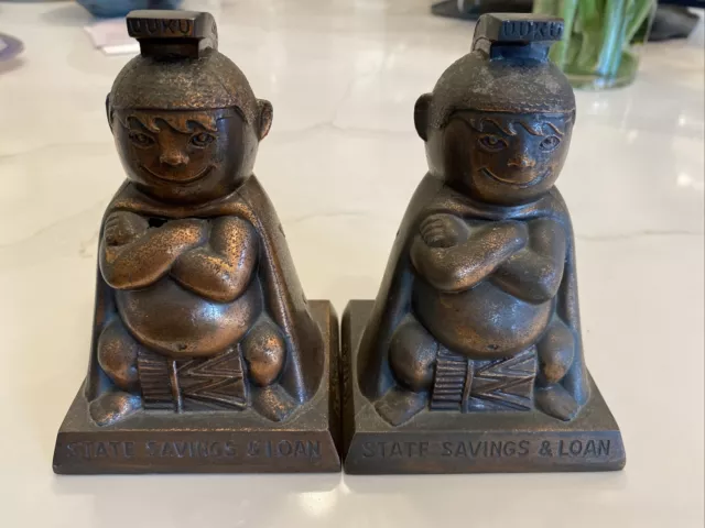 Vtg Bank Of Hawaii State Savings & Loan “Uuku” Menehune Ali’i Tiki Coin Bank Lot