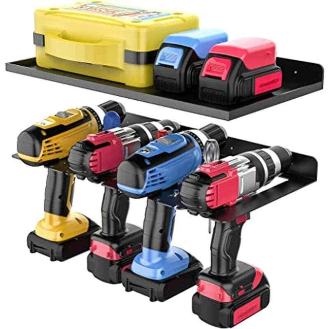 Electric Drill Storage Rack with Storage Shelf, Wall Mounted, Brand New