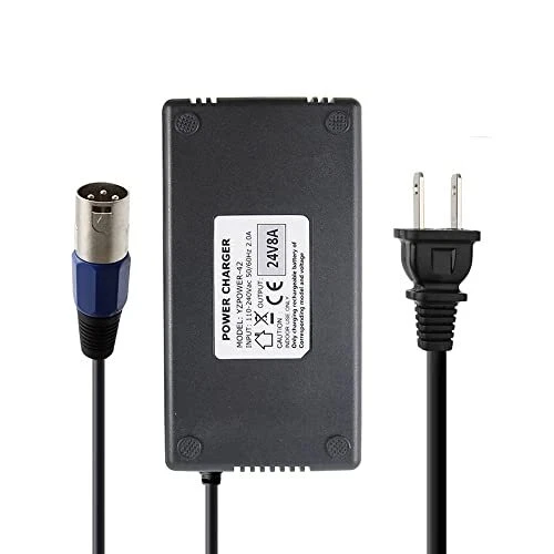 24V 8A Battery Charger with XLR Connector for Car Wheelchair Motorcycle eBike E