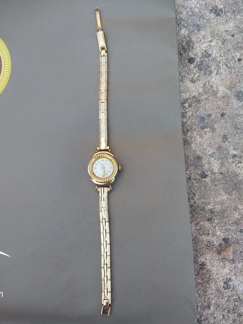 MONTRE FEMME ANCIENNE boitier plaqu or bracelet Fleurus EUR 3 40